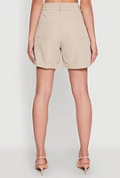 Womens Chain Detail Tailored Shorts, Khaki, Size L