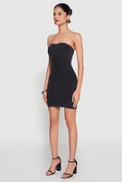 Womens Ribbed Knit Mineral Wash Tube Dress, L