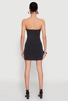 Womens Ribbed Knit Mineral Wash Tube Dress, L