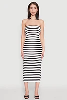 Womens Almost Famous Striped Fold Over Tube Dress, Multi, Size XL