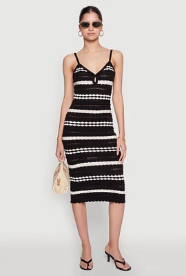 Womens Almost Famous Striped Cami Dress, Black,
