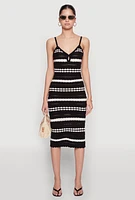 Womens Almost Famous Striped Cami Dress, Black,