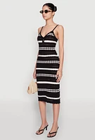 Womens Almost Famous Striped Cami Dress, Black,