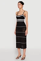 Womens Almost Famous Contrast Trim Midi Dress,