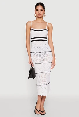 Womens Almost Famous Contrast Trim Midi Dress, White, Size L