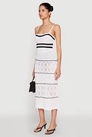 Womens Almost Famous Contrast Trim Midi Dress, White, Size L