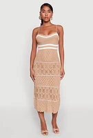 Womens Almost Famous Contrast Trim Midi Dress, Beige, Size XL