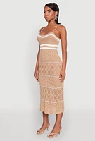 Womens Almost Famous Contrast Trim Midi Dress, Beige, Size XL
