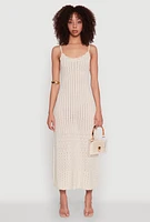 Womens Madden Girl Pointelle Knit Cami Maxi Dress,