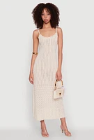 Womens Madden Girl Pointelle Knit Cami Maxi Dress,