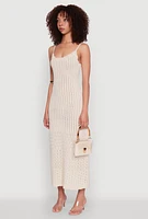 Womens Madden Girl Pointelle Knit Cami Maxi Dress,