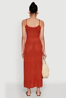 Womens Madden Girl Pointelle Knit Cami Maxi Dress, Orange,