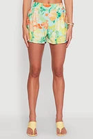 Womens Airy Fruit Print Shorts, Multi,