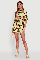 Womens Airy Fruit Print Shorts, Multi,
