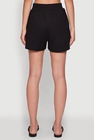 Womens Trendy High Waisted Textured Knit Shorts for Casual Wear,