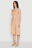 Womens Chic Cami with Sweetheart Neckline and Button Details,