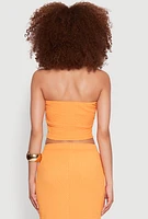 Womens Texture Knit Cropped Tube Top,