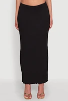 Womens Lettuce Edge Textured Knit Skirt,
