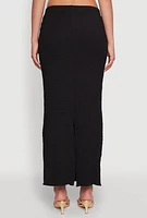Womens Lettuce Edge Textured Knit Skirt,