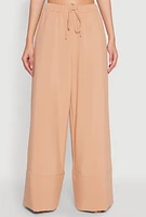 Womens High Waisted Pintuck Detail Pants, Beige, Size L