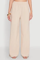 Womens High Waisted Palazzo Pants, Khaki, Size XL