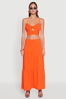 Womens Airy Twist Front Crop Top,