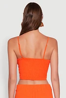 Womens Airy Twist Front Crop Top,