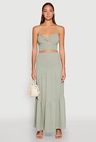 Womens Airy Tiered Maxi Skirt,