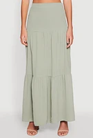 Womens Airy Tiered Maxi Skirt,