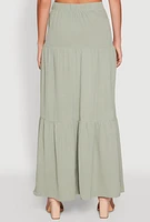 Womens Airy Tiered Maxi Skirt,