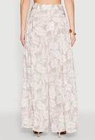 Womens Airy Tie Front Tiered Leg Palazzo Pants, L