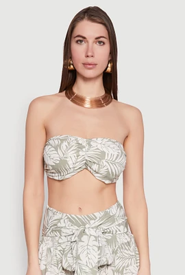 Womens Ruched Front Bandeau Top,