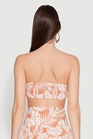 Womens Ruched Front Bandeau Top, Orange, Size XL