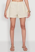 Womens Chic High Waisted Shorts with Pockets,
