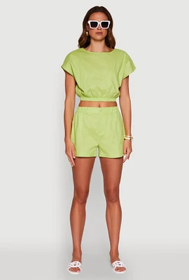 Womens Chic High Waisted Shorts with Pockets,