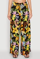 Womens Printed Pattern Wide Leg Palazzo Pants, Multi,