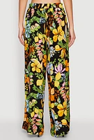 Womens Printed Pattern Wide Leg Palazzo Pants, Multi,