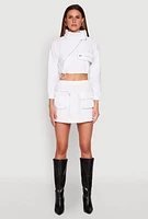 Womens Hyperstretch Asymmetrical Zip Front Jacket, White, Size L