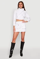 Womens Hyperstretch Asymmetrical Zip Front Jacket, White, Size L