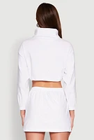Womens Hyperstretch Asymmetrical Zip Front Jacket, White, Size L
