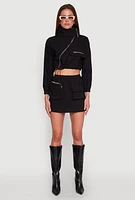 Womens Hyperstretch Cargo Pocket Mini Skirt,