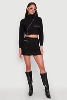 Womens Hyperstretch Cargo Pocket Mini Skirt,