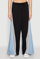 Womens Color Blocked Contrast Trim Drawstring Pants,