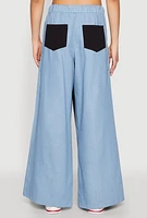 Womens Color Blocked Contrast Trim Drawstring Pants,