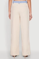 Womens Denim Trim High Waisted Pants,