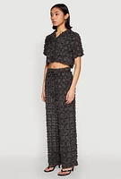 Womens Spoon Jeans Plaid Frayed Cropped Shirt,