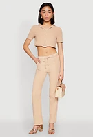 Womens Spoon Jeans Gauze Knit Drawstring Pants,