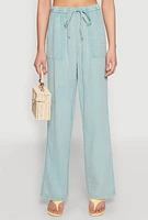 Womens Spoon Jeans Gauze Knit Drawstring Pants, Green,