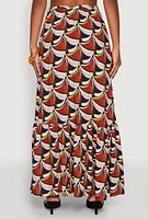 Womens Spoon Jeans High Waisted Tiered Maxi Skirt, Multi, Size M