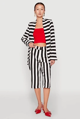 Womens Striped Dress Capri Pants, Multi, Size L